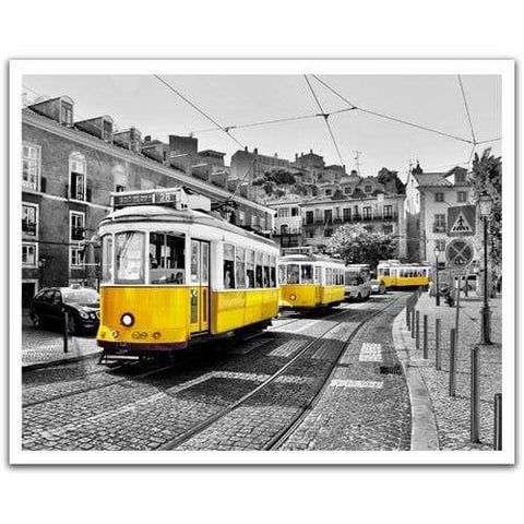 Yellow Trams in Lisbon - 2000 Piece Jigsaw Puzzle