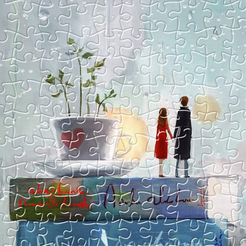 Lovers and Cat - 300 Piece Jigsaw Puzzle